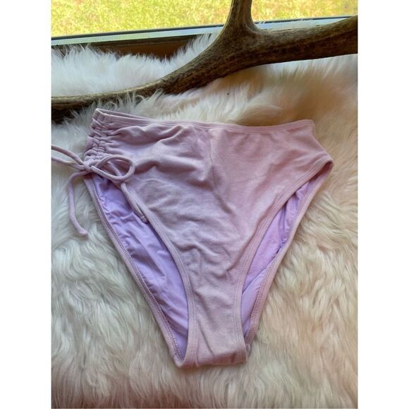 Sea Angel soft fuzzy high waist bikini bottoms NWOT pink size M - Picture 1 of 4